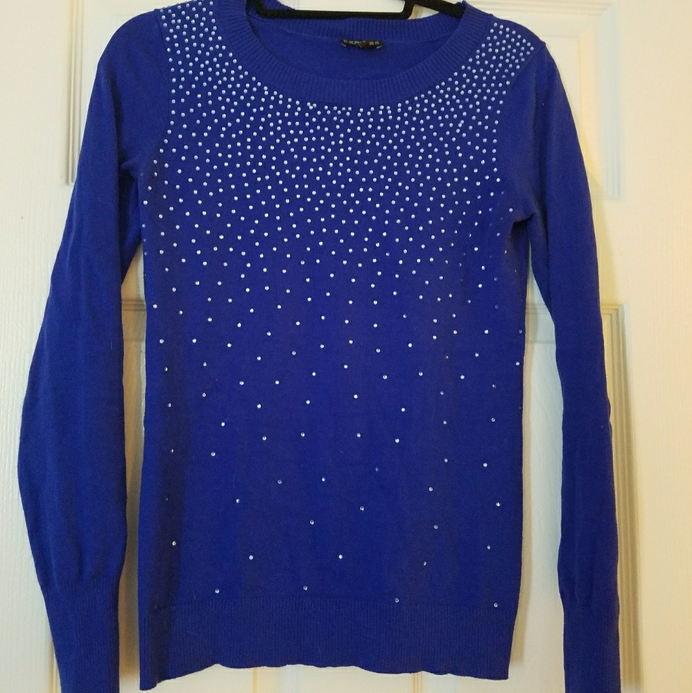 Express Royal Blue Sparkle Sweater